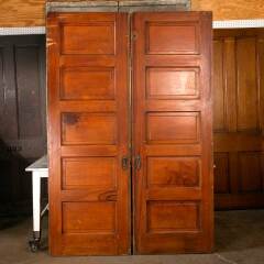 #47792 - 61x91&nbsp;Antique&nbsp;5&nbsp;Panel&nbsp;Wood&nbsp;Pocket&nbsp;Doors&nbsp;image