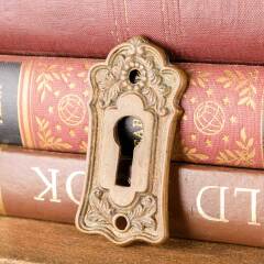 #47827 - Antique&nbsp;Lockwood&nbsp;Door&nbsp;Keyhole&nbsp;Escutcheon&nbsp;image