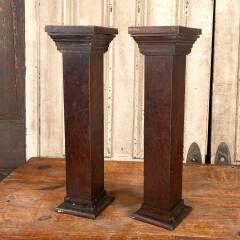 #48073 - Antique&nbsp;Oak&nbsp;Fireplace&nbsp;Mantel&nbsp;Columns&nbsp;image