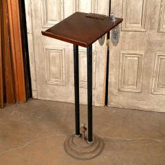 #48123 - Antique&nbsp;Metal&nbsp;&&nbsp;Wood&nbsp;Registry&nbsp;Podium&nbsp;Stand&nbsp;image