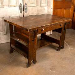 #48150 - Antique&nbsp;Arts&nbsp;&&nbsp;Crafts&nbsp;Oak&nbsp;Library&nbsp;Table&nbsp;image