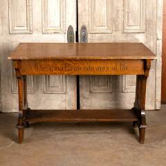 #48155 - Antique&nbsp;Arts&nbsp;&&nbsp;Crafts&nbsp;Oak&nbsp;Church&nbsp;Altar&nbsp;Table&nbsp;image