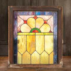 #48362 - 24x27&nbsp;Antique&nbsp;Stained&nbsp;Glass&nbsp;Window&nbsp;image