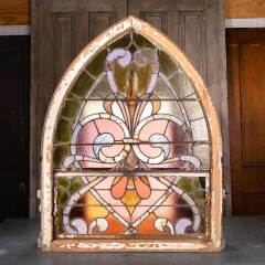 #48410 - Antique&nbsp;Pointed&nbsp;Arch&nbsp;Stained&nbsp;Glass&nbsp;Window&nbsp;image