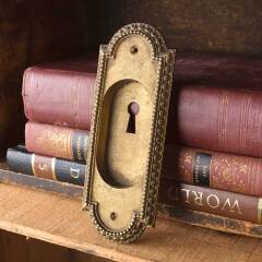 #48611 - Antique&nbsp;Brass&nbsp;Pocket&nbsp;Door&nbsp;Pull&nbsp;Hardware&nbsp;image