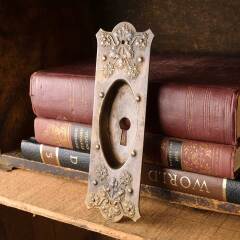 #48615 - Antique&nbsp;Brass&nbsp;Pocket&nbsp;Door&nbsp;Pull&nbsp;Hardware&nbsp;image