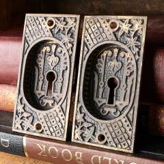 #48619 - Antique&nbsp;Victorian&nbsp;Bronze&nbsp;Pocket&nbsp;Door&nbsp;Pulls&nbsp;image