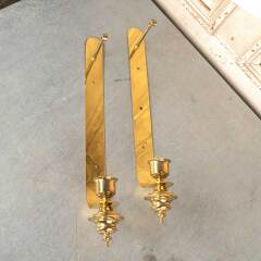 #48789 - Pair&nbsp;of&nbsp;Brass&nbsp;Wall&nbsp;Sconce&nbsp;Candle&nbsp;Holders&nbsp;image