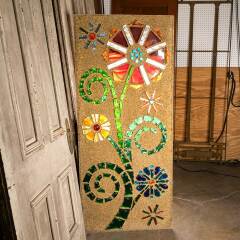 #48870 - Vintage&nbsp;Floral&nbsp;Mosaic&nbsp;Stained&nbsp;Glass&nbsp;Window&nbsp;image