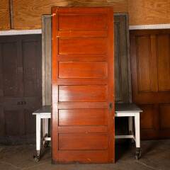 #48889 - 41x102&nbsp;Salvaged&nbsp;Antique&nbsp;6&nbsp;Panel&nbsp;Pocket&nbsp;Door&nbsp;image