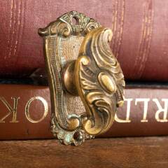 #48988 - Ornate&nbsp;Brass&nbsp;Thumb&nbsp;Turn&nbsp;Door&nbsp;Hardware&nbsp;image