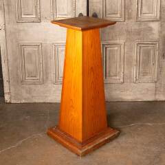 #49018 - Large&nbsp;Antique&nbsp;Pine&nbsp;Wood&nbsp;Tapered&nbsp;Pedestal&nbsp;image