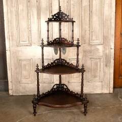#49346 - Antique&nbsp;Walnut&nbsp;Etagere&nbsp;Tiered&nbsp;Corner&nbsp;Shelf&nbsp;image
