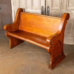 #49519 - Antique&nbsp;Solid&nbsp;Wood&nbsp;Church&nbsp;Pew&nbsp;Bench&nbsp;image