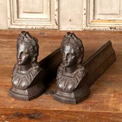 #49565 - Antique&nbsp;Cast&nbsp;Iron&nbsp;Figural&nbsp;Fireplace&nbsp;Andirons image
