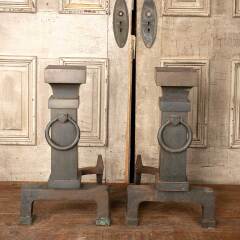 #49622 - Large&nbsp;Antique&nbsp;Brass&nbsp;Fireplace&nbsp;Andirons&nbsp;image