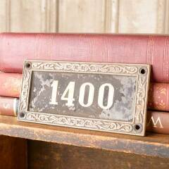 #49759 - Antique&nbsp;Brass&nbsp;Framed&nbsp;Number&nbsp;1400&nbsp;Plaque&nbsp;image