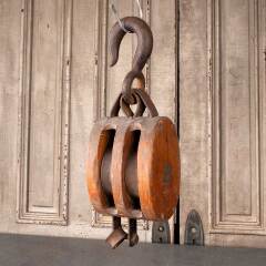 #49882 - Antique&nbsp;Wood&nbsp;&&nbsp;Cast&nbsp;Iron&nbsp;Barn&nbsp;Pulley&nbsp;image