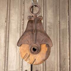#49884 - Antique&nbsp;Myers&nbsp;Wood&nbsp;&&nbsp;Cast&nbsp;Iron&nbsp;Barn&nbsp;Pulley&nbsp;image