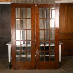 #49951 - 59x83&nbsp;Antique&nbsp;Oak&nbsp;15&nbsp;Lite&nbsp;French&nbsp;Doors&nbsp;image