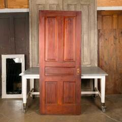 #50348 - 34x84&nbsp;Antique&nbsp;5&nbsp;Panel&nbsp;Pine&nbsp;Interior&nbsp;Door&nbsp;image