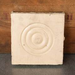 #50452 - Antique&nbsp;Painted&nbsp;Wood&nbsp;Rosette&nbsp;Trim&nbsp;Block&nbsp;image