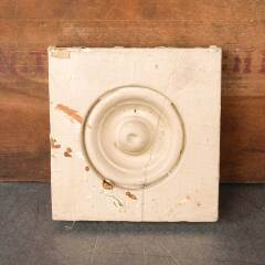 #50453 - Antique&nbsp;Painted&nbsp;Wood&nbsp;Rosette&nbsp;Trim&nbsp;Block&nbsp;image