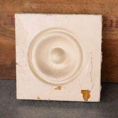 #50455 - Antique&nbsp;Painted&nbsp;Wood&nbsp;Rosette&nbsp;Trim&nbsp;Block&nbsp;image