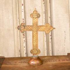 #50573 - Vintage&nbsp;Brass&nbsp;Cross&nbsp;Finial&nbsp;image