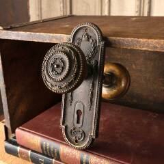 #50589 - Antique&nbsp;Mallory&nbsp;Wheeler&nbsp;Door&nbsp;Hardware&nbsp;Set&nbsp;image