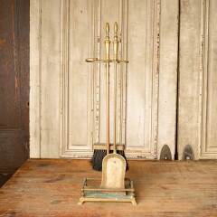 #50742 - Antique&nbsp;Brass&nbsp;Fireplace&nbsp;Tools&nbsp;&&nbsp;Stand&nbsp;image