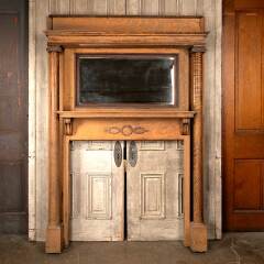 #50902 - Salvaged&nbsp;Antique&nbsp;Oak&nbsp;Fireplace&nbsp;Mantel&nbsp;image