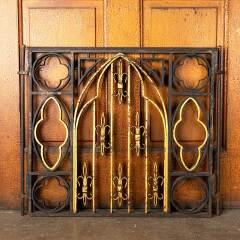#51035 - Antique&nbsp;Painted&nbsp;Cast&nbsp;Iron&nbsp;Church&nbsp;Altar&nbsp;Gate image