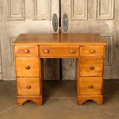 #51106 - Antique&nbsp;Wood&nbsp;7&nbsp;Drawer&nbsp;Kneehole&nbsp;Desk&nbsp;image