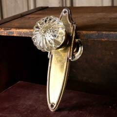 #51125 - Antique&nbsp;Glass&nbsp;&&nbsp;Brass&nbsp;Closet&nbsp;Door&nbsp;Set&nbsp;image