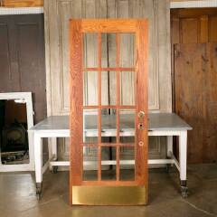 #51141 - 34x81&nbsp;Antique&nbsp;12&nbsp;Lite&nbsp;Oak&nbsp;French&nbsp;Entry&nbsp;Door&nbsp;image