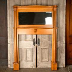 #51278 - Oak&nbsp;Fireplace&nbsp;Mantel&nbsp;w/&nbsp;Beveled&nbsp;Glass&nbsp;Mirror&nbsp;image