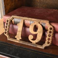 #51476 - Antique&nbsp;Cast&nbsp;Iron&nbsp;19&nbsp;House&nbsp;Address&nbsp;Plaque&nbsp;image