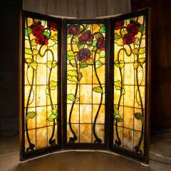 #51762 - Salvaged&nbsp;Antique&nbsp;Stained&nbsp;Glass&nbsp;Window&nbsp;Set image