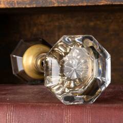 #51962 - Antique&nbsp;Octagonal&nbsp;Glass&nbsp;Doorknobs&nbsp;Hardware&nbsp;image