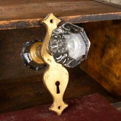 #51967 - Antique&nbsp;Glass&nbsp;and&nbsp;Brass&nbsp;Door&nbsp;Hardware&nbsp;Set&nbsp;image