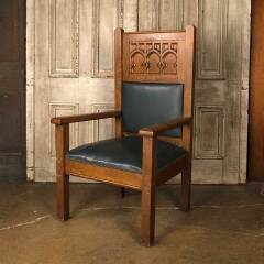 #52133 - Antique&nbsp;Carved&nbsp;Oak&nbsp;Gothic&nbsp;Throne&nbsp;Chair&nbsp;image