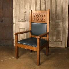 #52135 - Antique&nbsp;Carved&nbsp;Oak&nbsp;Gothic&nbsp;Throne&nbsp;Chair&nbsp;image
