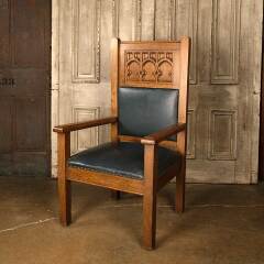 #52136 - Antique&nbsp;Carved&nbsp;Oak&nbsp;Gothic&nbsp;Throne&nbsp;Chair&nbsp;image