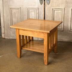 #52142 - 24x22&nbsp;Salvaged&nbsp;Solid&nbsp;Oak&nbsp;Wood&nbsp;End&nbsp;Table&nbsp;image