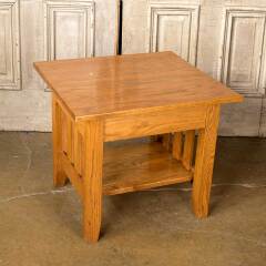 #52143 - 24x22&nbsp;Salvaged&nbsp;Solid&nbsp;Oak&nbsp;Wood&nbsp;End&nbsp;Table&nbsp;image