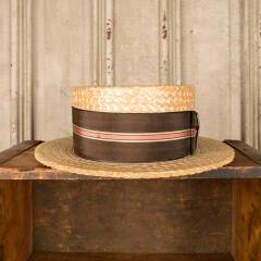 #52217 - Antique&nbsp;HOPKINS&nbsp;BALTIMORE&nbsp;Straw&nbsp;Hat&nbsp;image