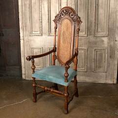 #52409 - Antique&nbsp;Carved&nbsp;Wood&nbsp;High&nbsp;Back&nbsp;Armchair&nbsp;image