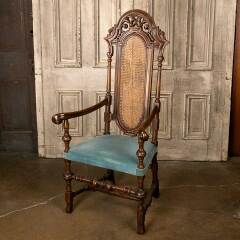 #52410 - Antique&nbsp;Carved&nbsp;Wood&nbsp;High&nbsp;Back&nbsp;Armchair&nbsp;image