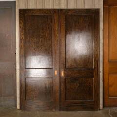 #52446 - 65x84&nbsp;Antique&nbsp;Oak&nbsp;2&nbsp;Panel&nbsp;Pocket&nbsp;Doors&nbsp;image
